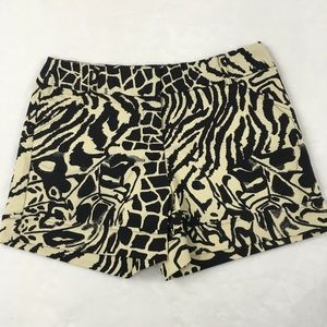 Animal Print Cuffed Casual Shorts Size 8